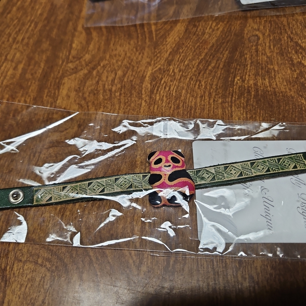 Genuine Leather panda bracelet